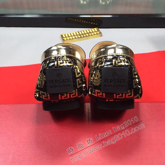 VERSACE男鞋 高端精品款 2019專櫃新款 範思哲套腳豆豆鞋  jpx1656